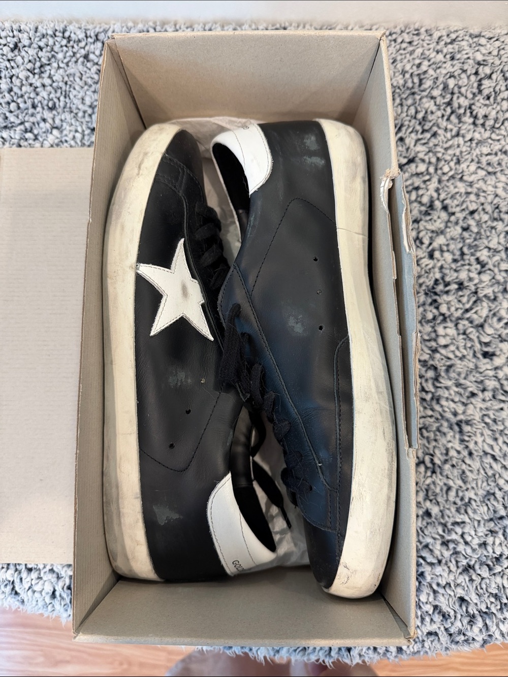 Still in Box! Golden Goose Superstars - black & white leather - outstanding - Picture 10 of 13